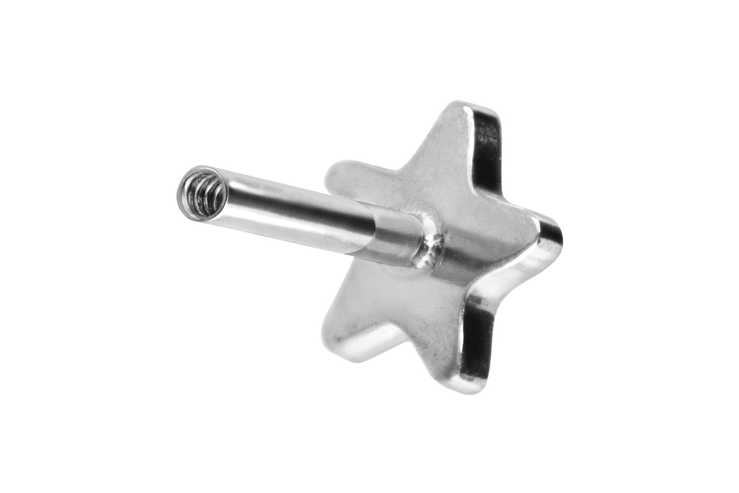 Titan Labret Piercing mit Innengewinde ohne Kugel STERN